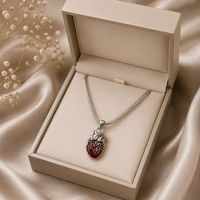 Crimson Anatomical Heart Pendant