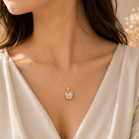 Gold Heart Solitaire Pendant