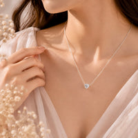 Silver Heart Solitaire Pendant