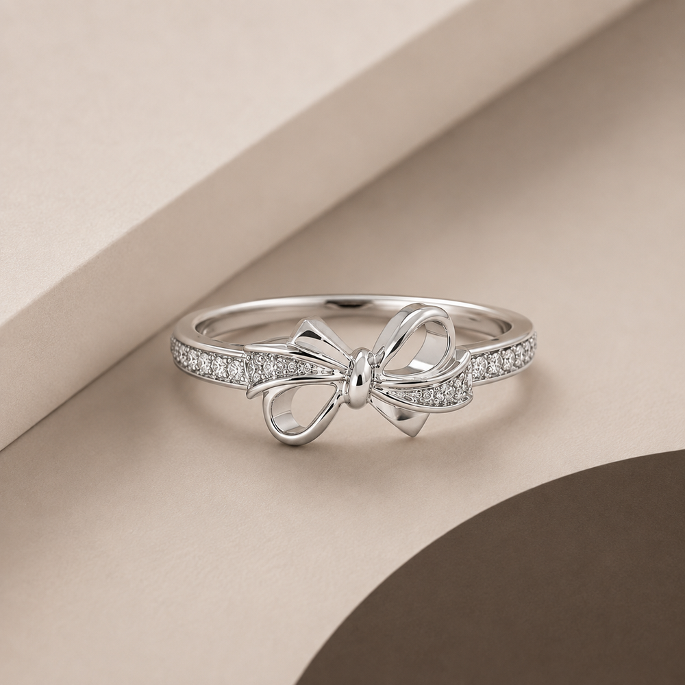 Pavé Ribbon Bow Ring