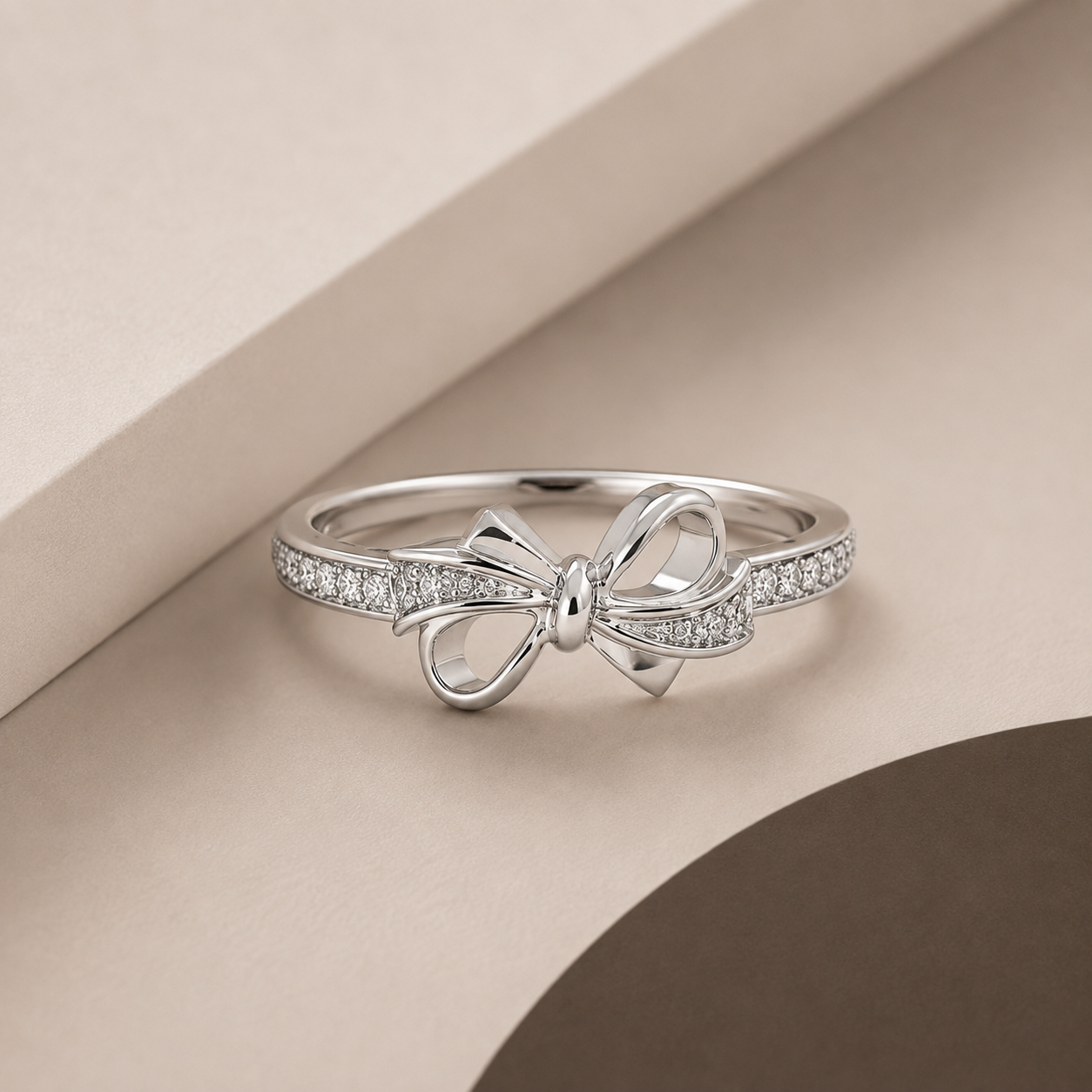 Pavé Ribbon Bow Ring