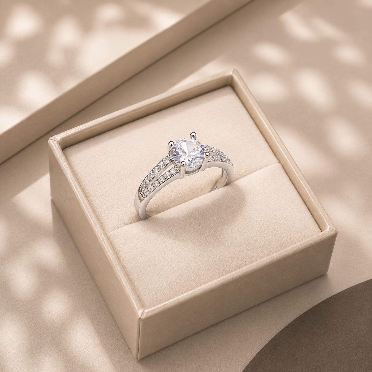 Split Shank Pavé Solitaire Ring
