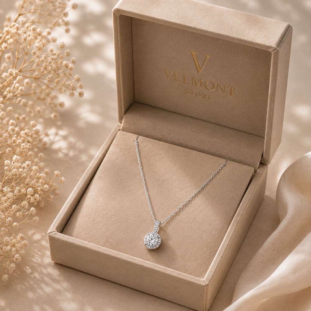 Classic Round Halo Pendant