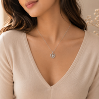 Pavé Open Heart Solitaire Pendant