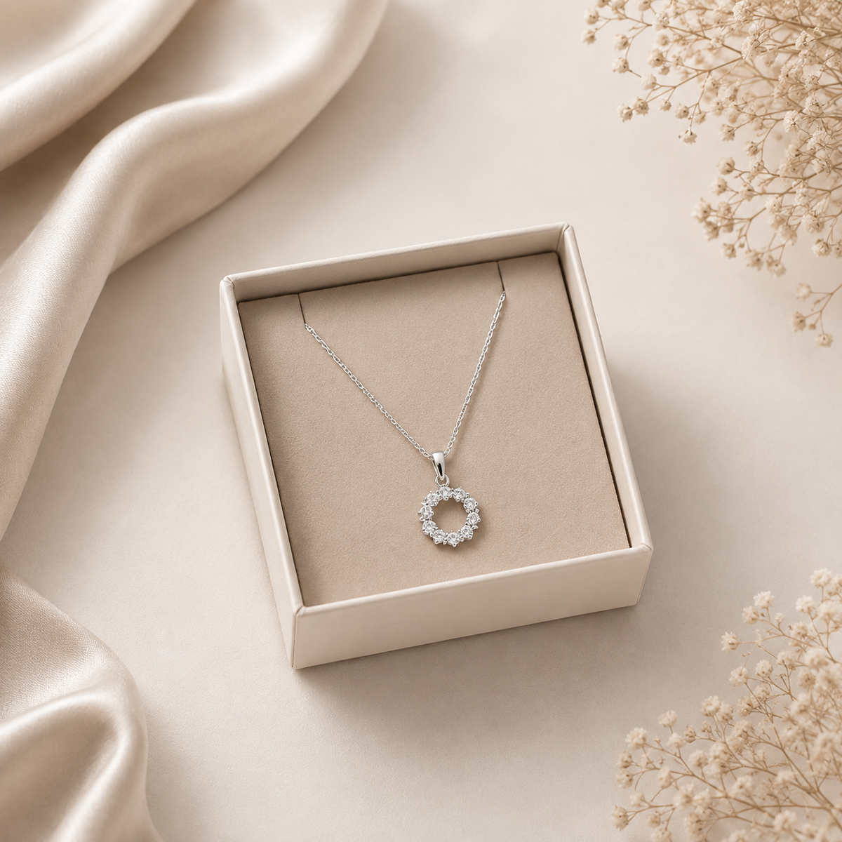 Pavé Eternity Circle Pendant